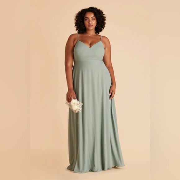 Birdy Grey Devin Convertible Chiffon Sage Bridesmaid Maxi Dress NWT - Picture 2 of 3